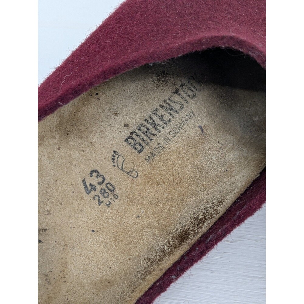 Birkenstock Amsterdam Felt Clog Burgundy Mens Size 40 EU 10 US - Picture 9 of 10